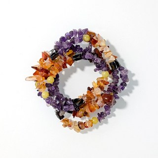 【杰鴻】混晶鐵膽磁性碎石手鍊 NO.6 紫水晶 紅瑪瑙 油玉 寶石珠珠DIY手工材料