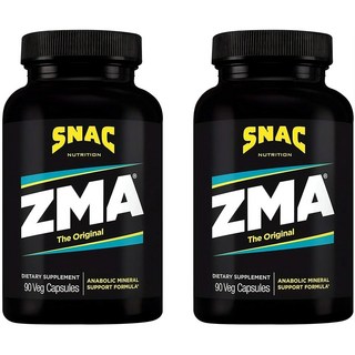 SNAC ZMA 오리지널 회복 및 수면 보충제 아연 마그네슘 비타민 B6로 근육 회복 면역 지원 식물성 캡슐 180개(90개 2팩), 90 Count (Pack of 2)