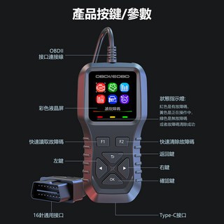 汽車OBDII診斷儀 台灣現貨 隔日達 汽車通用診斷儀 消除故障燈 故障碼偵測 OBD2汽車 故障碼 汽車電腦診斷儀, 1個, OBD2診斷儀-K1, 灰色