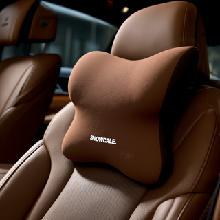 스노우캘리 차량용 메모리폼 목쿠션, 1개, 브라운