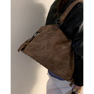 復古龐克風手提托特包 時尚斜挎包