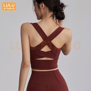 LULU性感U領運動內衣 高強度防震聚攏美背訓練文胸 瑜珈背心 運動衣女