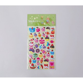 萱寶媽咪baby童裝館 聖誕節泡泡貼3D立體水晶寶石貼紙，閃亮燙金鑽石裝飾，多款動物交通工具造型泡綿立體貼紙, 017雪糕泡泡貼