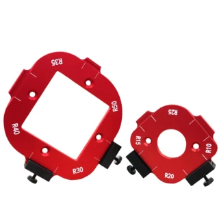2개 4-in-1 목공 라우터 템플릿 키트 알루미늄 R10-R50 아크 코너 포지셔닝 도구 (맞춤형 DIY용), 02 2PCS