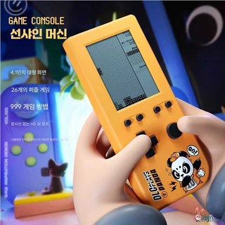 테트리스게임기 휴대용 소형 아케이드 퍼즐 오락실, 1개, 팬더 - 오렌지 세로형 4.1인치