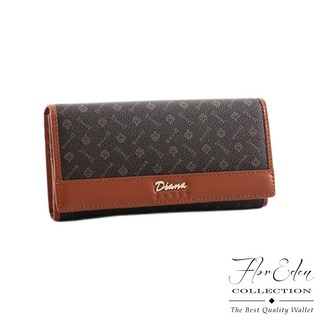 DF Flor Eden 經典款緹花真皮長夾，女夾，皮夾