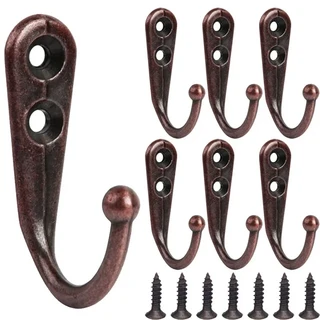 1/20pcs 빈티지 후크 작은 골동품 벽 걸이 곡선 버클 경적 잠금 나무 보석 상자 가구 홈 장식, 03 Red bronze, 05 5PCS