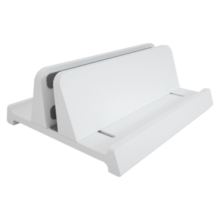 可調節筆電架，單/雙槽隨心選，筆電立架、收納架, 1個, 單開口-白色