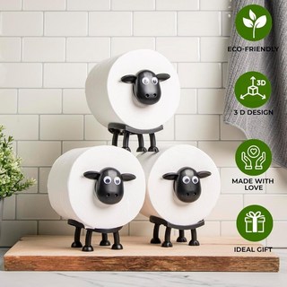 無用良品 綿羊造型紙巾架 - 可愛餐巾紙架/廚房紙巾架/捲筒衛生紙架 - 創意收納 生日交換禮物推薦, 1個, 綿羊紙巾架