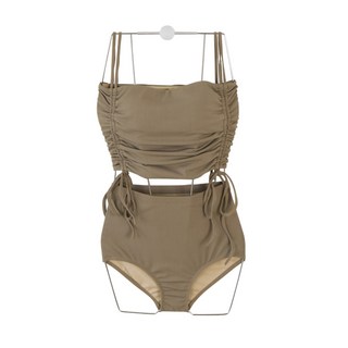 兩件式比基尼泳衣 高腰遮肚顯瘦 性感度假風泳裝, XL碼