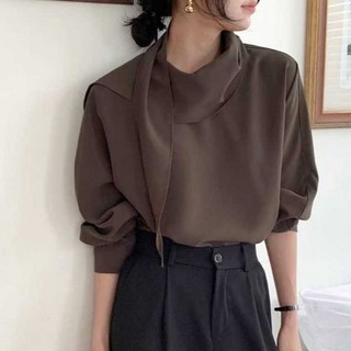 VENUSY 正韓 韓國東大門空運直送台灣 絲巾綁帶襯衫