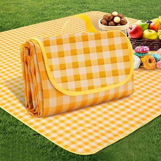 대형 피크닉 방수 돗자리 캠핑 나들이 매트 접이식 휴대용 2m*2m, 옐로우