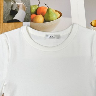 【Fee現貨10色】正韓圓領短上衣 女上衣 圓領T恤 棉T 顯瘦 彈力 素T 休閒 基礎款 爆款款