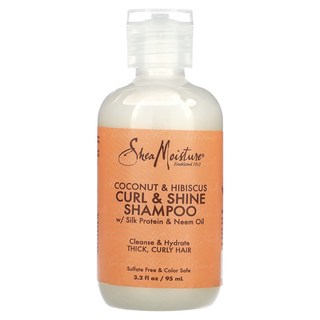 SheaMoisture 컬 앤 샤인 샴푸 굵고 컬이 있는 모발 코코넛 & 히비스커스 95ml(3.2fl oz), SheaMoisture컬앤샤인샴푸굵고컬이있는모발코코넛히, 1개, 95ml