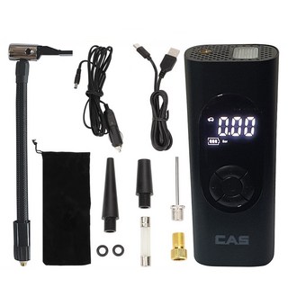 카스 타이어 공기압 주입기 CTAP-1 휴대용 무선 에어펌프 자동차 자전거 바람, 블랙, 1개