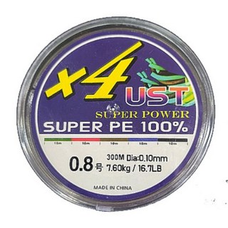 원투 카고낚시 4합사 멀티 컬러 300m 낚시대줄 낙시줄 출조소품 낚시도구, 슈퍼파워 4합사 300m 2.0호, 1개