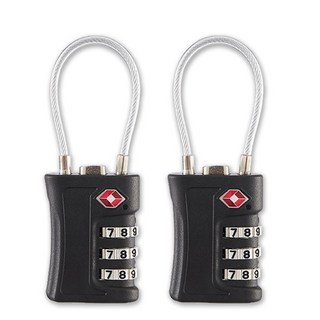 WIDE VIEW TSA旅行箱鋼繩海關密碼鎖2入組(安檢鎖 海關鎖 防盜鎖 密碼鎖 旅行鎖 行李箱鎖/TSA716)