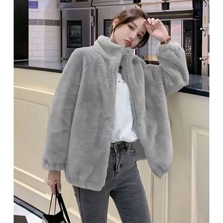 가을 겨울 여자 플리스 숏 자켓 여성 양면 플리스 두꺼운 집업 스탠드칼라 따뜻한 외출용 스웨트셔츠 LCL