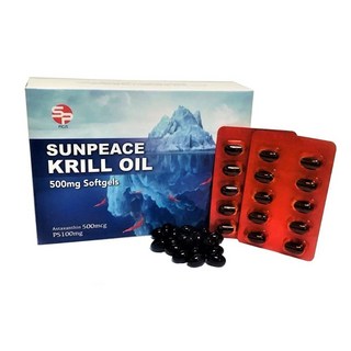 盛沛 SUNPEACE 磷蝦油軟膠囊 500mg 蝦紅素 500mcg, 60個, 1份