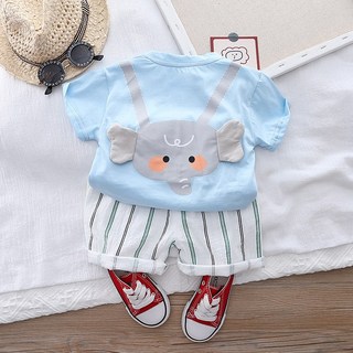 CIUUC 소년 여름 옷 아기 아동복 1-5 세 소녀와 어린이 외국 스타일 정장 아기 여름 짧은 소매 투피스 한류 2