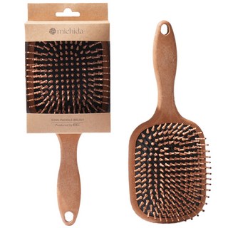 S백화점입점 헤어 브러쉬 두피마사지 빗 패들 쿠션브러쉬 머리빗 원목 나무 쿠션 빗, 1개, 브라운