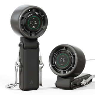 애쿨리 휴대용 선풍기 각도조절 미니 무선 접이식 핸디형 저소음 손선풍기, PB02, 블랙