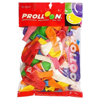 PROLLON 7吋氣球 613A 中圓型氣球 (混色)/一包100個入 乳膠氣球 圓形氣球 氣球佈置 生日氣球 台灣製, 一包100個入, 彩色, 1套