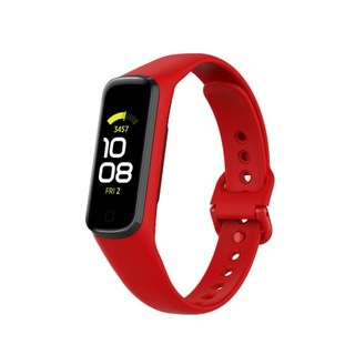 Samsung Galaxy Fit 2 SM R220 스포츠 시계 팔찌 용 다채로운 실리콘 스트랩 Samsung Fit 2 smartwatch 용 교체 시계 밴드, 빨간색