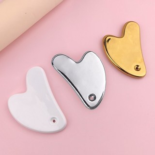 陶瓷心形刮痧板, 1個, 陶瓷心形刮痧板,钛銀色