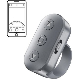 후면셀카모니터 셀피 브이로그 줌 인/아웃 기능이 있는 휴대폰 카메라 링 리모컨 iPhone Android iPad용 전면/후면 스위치가 충전식 셔터 사진 및 비디오 녹화 콘텐츠, 그레이