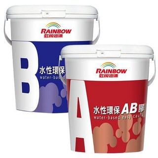 【Dr. House-歐樂克修繕家】虹牌水性環保AB膠 AB膠 矽酸鈣板填縫膠 環保無毒 快速固化 居家修繕首選, 1加侖/6kg/組/超商一單一組/限全家, 1個