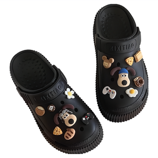 防滑厚底洞洞鞋, 白色