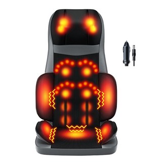 聚家 按摩椅墊 車家兩用 全身按摩 氣囊熱敷振動揉捏 舒適泰式開背, 黑, S11