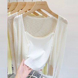 메이킹유 시스루 골지 니트 브이넥 WA6890밀튼가디건