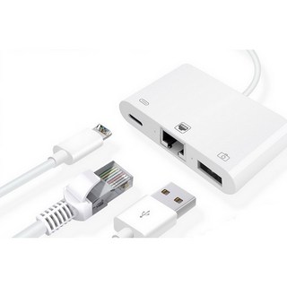 充電 有線網卡 乙太網路 USB 相機轉換器 三合一 USB接口 網絡傳輸 工作室直播器, 1個