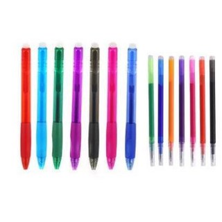 按壓式轉動式擦擦筆 0.5MM多色摩擦筆 可擦式中性筆, 1個, 黑,筆芯*1