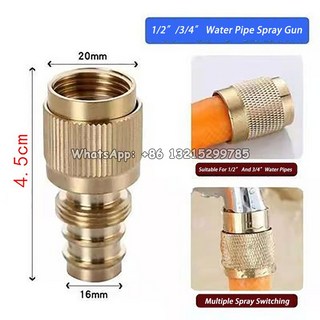 황동 고압 세차 19MM 깍지 직접 분사 커넥터 16 호스 10 인치, 3I4 Connectors, 1개