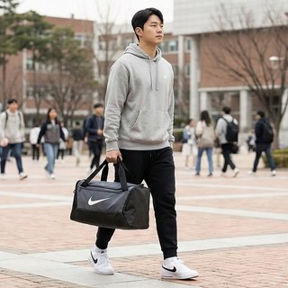 국내매장 나이키 더블백 브라질리아 더플백 스몰 41L 그레이, 1개, 블랙 그레이