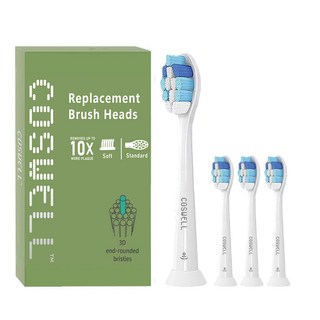 適配飛利浦電動牙刷頭 無銅潔淨護齦適 適用HX9/HX7/HX6/HX3型號 | 深入清潔牙縫，溫和呵護牙齦, 1個, 4個裝