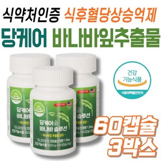 혈당엔바나바 식약처인증 코로솔산 중장년 직장인 남성 여성 40대 50대 당케어 혈당관리 60캡슐x3박스, 60정, 3개