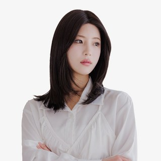 클립스 통가발 수제가발 롱단발 레이어드컷 줄리엣, 내츄럴블랙, 1개