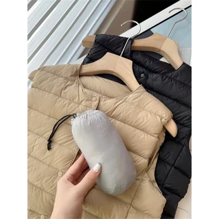 羽絨背心 白鴨絨 90% 大尺碼 圓領 V領 背心