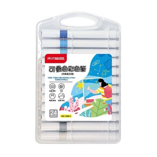 成功 可疊色彩色筆 丙烯馬克筆 (12色/18色/24色)｜色彩鮮明、可疊色、快乾、適用多種材質, 1個, 1268-3 / 24色, 12色/18色/24色