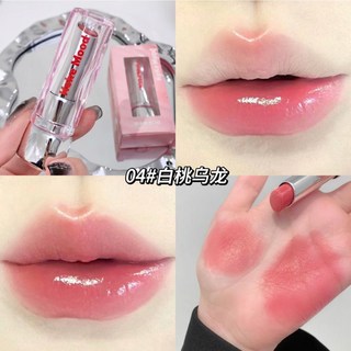 kekemood 糖光口紅 固體唇蜜 鏡面唇釉 保濕不易沾杯, 1個, 04白桃烏龍