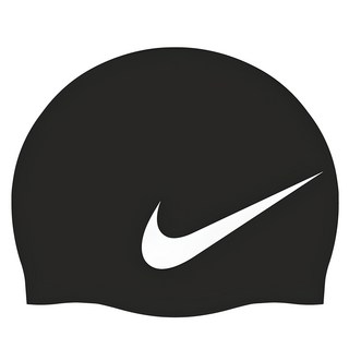 Nike 大勾矽膠泳帽 NESS8163-001, BLACK, 1個