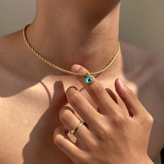 KROF 美式嘻哈項鏈 鎖骨鏈 設計感小衆高級感 2025新款金色百搭頸鏈 七夕禮物 生日禮物 情人節禮