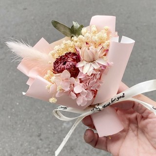【森林海】迷你永生花束附提袋：教師節/畢業/情人節禮物首選，拍照道具, 情書27號, 1個