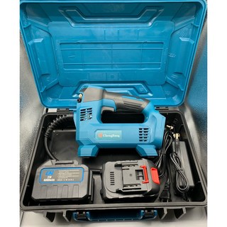 城邦 21V 無線鋰電充氣機 JJ2151 (牧田款) 便攜電動打氣機 戶外補氣泵, 1個, 鋰電充氣機 21V 6.0AH雙電_塑盒