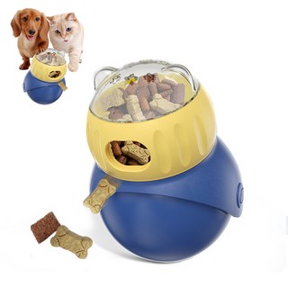 Allilio 강아지 노즈워크 오뚝이 사료 장난감 IQ 간식 장난감 간식볼, 1개, 블루