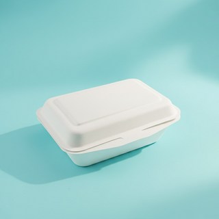 테이크아웃패키지 펄프용기 B001 직사각 일체형 크로플 샌드위치포장, 50개, 1개